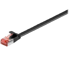 Wentronic Goobay CAT 6 plokščias kabelis, U/FTP, juodas - Kabelio ilgis 15 m