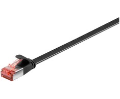 Wentronic „Goobay“ CAT 6 plokščias jungiamasis kabelis, U/FTP, juodas - Kabelio ilgis 1 m