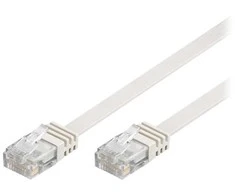 Wentronic Goobay CAT 6 plokščias jungiamasis kabelis, U/UTP, baltas, 15 m - vario medžiaga (95157)