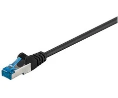 Wentronic Goobay CAT 6a tinklo kabelis, S/FTP (PiMF), juodas, 3 m – LSZH be halogenų, varis (93787)
