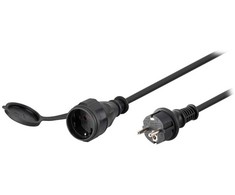 Wentronic „Goobay“ maitinimo laidas 5 m, juodas - „Schuko“ lizdas (F tipas, CEE 7/4) > F tipas (F tipas, CEE 7/4) (71472)