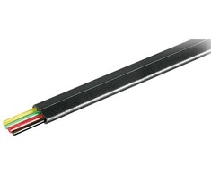 Wentronic Goobay Plokščias telefono kabelis, 4 laidininkų, 100 m ritinėlis, AWG 28, CCA (variu dengtas aliuminis) - Spalvota versija: juoda