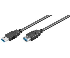 Wentronic „Goobay“ USB 3.0 „SuperSpeed“ prailginimo kabelis, juodas, 5 m - USB 3.0 kištukas (A tipo) > USB 3.0 lizdas (A tipo) (95726)