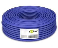 Wentronic Goobay Cat.7 neapdorotas kabelis A+ dvigubas tinklo kabelis, S/FTP (PiMF), mėlynas, 100 m - CU, AWG 22/1 (kietas), LSZH (91896)