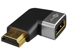 Goobay HDMI Angled Adapteris 270° Horizontal, 8K @ 60 Hz, Gold-Plated, Juodas/Sidabrinis | 72012