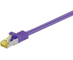 Wentronic Goobay RJ45 pataisinis kabelis, CAT 6A S/FTP (PiMF), 500 MHz su CAT 7 neapdorotais kabeliais, purpurinė – laido ilgis 15 m