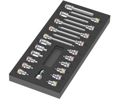 Įrankių rinkinys Wera 9723 foam insert Zyklop B 3/8 bit socket set 1, 22 pieces, tool set (juodas/pilkas, in foam insert for workshop trolley)