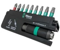 Grąžtas Wera antgalių rinkinys, 10 dalių - TX10, TX15, 3xTX20, TX25, TX30, PH2, PZ2 ir 1 laikiklis - 8757-9/BTZ