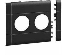 WEXØE Hager Dangtelis 120 mm be teksto laukelio 2 kištukiniams lizdams RAL9011