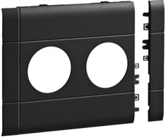 WEXØE Hager Dangtelis 120 mm be teksto laukelio 2 kištukiniams lizdams RAL9011