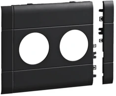 WEXØE Hager Dangtelis 120 mm be teksto laukelio 2 kištukiniams lizdams RAL9011