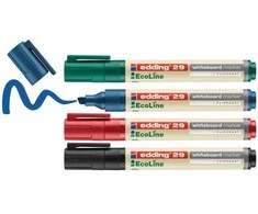 Baltos lentos žymeklis Edding 29 EcoLine, asortimentas, 1-5 mm, nuožulnus galiukas - su 4 vnt.