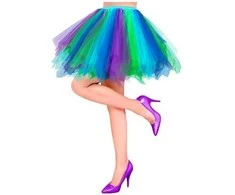 Widmann Mėlyna, lilac and žalias tulle skirt
