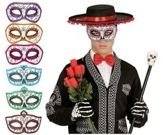 Widmann Nežinomas Kaukė DIA DE LOS MUERTOS 03851, balta/raudona, plastikas