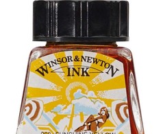 Winsor &amp; Newton Sunshine Geltona piešimo rašalas, 14 ml, Uniw