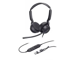 Yealink UH42 Dual Teams USB-C/A ausinės, Laidinės, Biuras / Skambučių centras, 20–20 000 Hz, 160 g, Ausinės su mikrofonu, Juoda