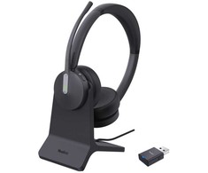 Yealink WH64 Hybird Dual su Charging Stovas Teams Ausinės, Belaidės, 20 - 20000 Hz, Office/Call center, 151 g, Ausinės, Juodas