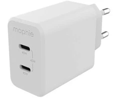 Zagg International Mophie Gan Charger - 45W sieninis įkroviklis (2x USB-C) (baltas) | Tiekimas
