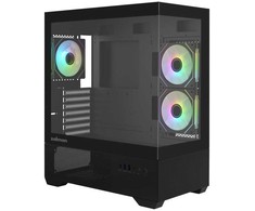 Zalman CHRONIX V2, ATX Mid Tower PC Case, 3 x 120mm ARGB Fans, Juodas