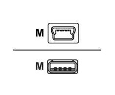 Zebra USB2.0 - miniUSB2.0, USB A, Mini-USB B, USB 2.0, vyriškas/vyriškas, 0,48 Gbit/s
