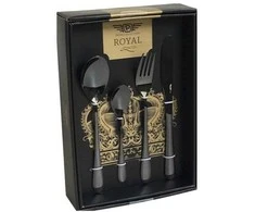 Pinti Inox Įrankių rinkinys PRINCESS Juodas (24 vnt)