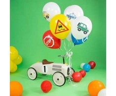 Balionai su automobiliais ir kelio ženklais, 30cm, 9 vnt