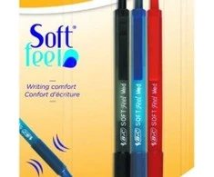 Bic Spalvotų tušinukų rinkinys Soft Feel Clic Grip 1.0 mm, pakuotėje 3 vnt 133990