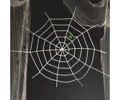 Helovino puošmena Pliušinis voratinklis, baltas, 150 cm