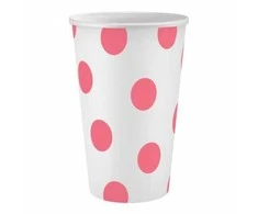 GoDan Popieriniai puodeliai su rožiniais taškeliais, 6vnt., 250ml