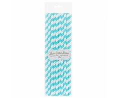 Popieriniai šiaudeliai SHAKE su juostelėmis, mėlynos sp., 25cm, 10vnt.