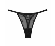Seksualios kelnaitės, pasiūtos iš nėrinių, L dydis, juoda sp.