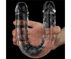 LOVETOY 12'' Nepriekaištingas skaidrus Dvigubas Dildo Clear