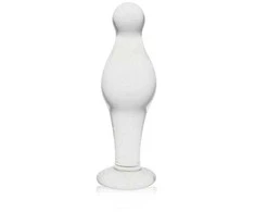 Lovetoy Baltas supaprastintas stiklinis sekso analinis kištukas 11,5 cm