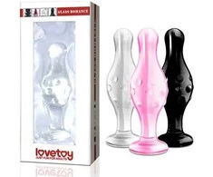 LOVETOY 4.5" Glass Romance Dildo Juodas