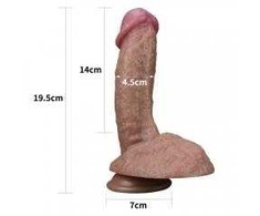 „Lovetoy“ storas, gyslotas dildo, realistiškas apimtis 21,5 cm