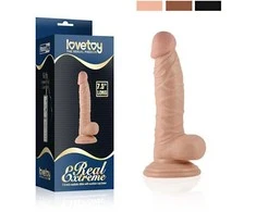 Lovetoy 7,5 colio ilgio itin stiprus vibruojantis dildo su minkšta oda