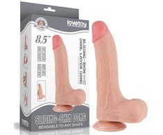 LoveToy 8,5 colio slankiojančios odos dvisluoksnis Dong minkštimas