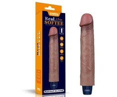 LOVETOY 9" REAL SOFTEE įkraunamas silikoninis vibruojantis dildo