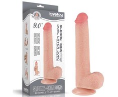 LoveToy 9 colių slankiojančios odos dvisluoksnis Dong minkštimas