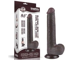 LoveToy 9'' Sliding Skin Dual Layer Dong Juodas