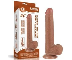 LOVETOY 9'' slankiojančios odos dvisluoksnis drabužis, rudas