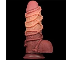 LOVETOY 9,5 colio dvigubo sluoksnio platininis silikoninis kranas su virve