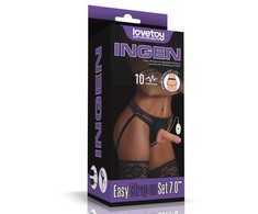 Lovetoy Vibruojantis „Easy Strapon“ rinkinys 7.0''