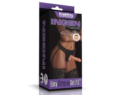 Lovetoy Strap-on su lanksčia varpa realus 19 cm