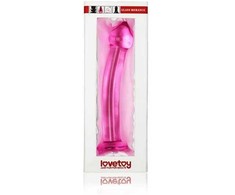 Lovetoy Lekko zakrzywione dildo proste rožinė 18,5 cm