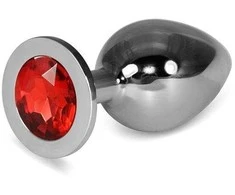 LOVETOY Large Sidabrinis Plug Raudona