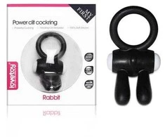 LOVETOY Power Clit Cockring Bunny Juodas