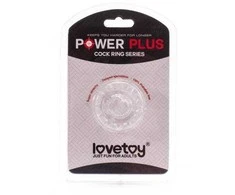 LoveToy POWER PLUS varpos žiedas skaidrus