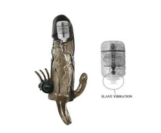 Pierscienie I Nakadki LYBAILE Brave men Vibro Penis Sleeve Juodas