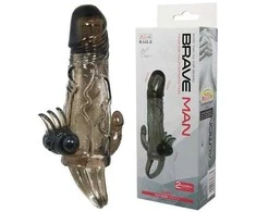 Pierscienie I Nakadki LYBAILE Brave men Vibro Penis Sleeve Juodas